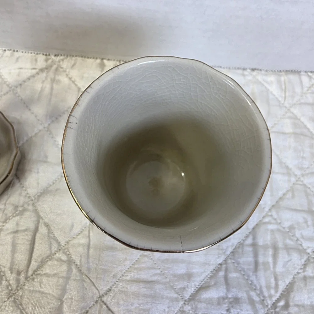 Vintage Porcelain 3 Piece Bathroom Set Japan Cup Toothbrush Holder Soap Dish